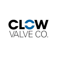 Clow Valve Company logo in black and blue