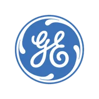 General Electric blue logo with GE initials