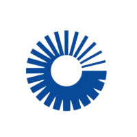 Blue abstract circular sunburst logo design