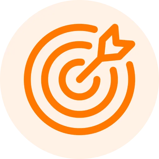 Orange dart hitting target bullseye icon